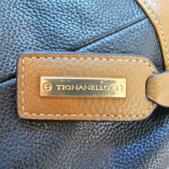 Tignanello 2 Tone Brown & Black Cross body Leather Satchel‎ Handbag - Picture 7 of 10